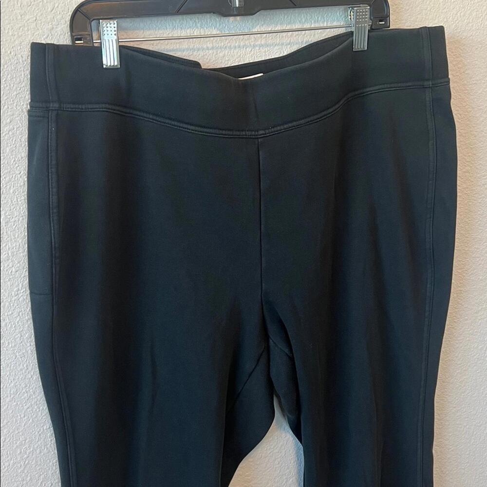 Lands End Serious Sweats Wide Leg Black Sweapant Size 2X - Picture 3 of 8
